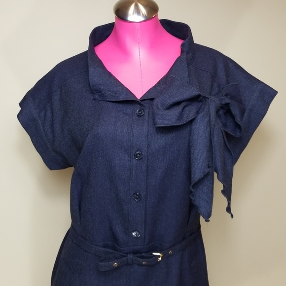 Moschino Love Side Bow Midi Desk to Dinner Dress - Picture 2 of 7